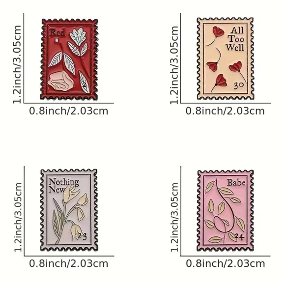 Taylor Swift Inspired Red (Taylor’s Version) Enamel Pin Bundle Set - Picture 2 of 6